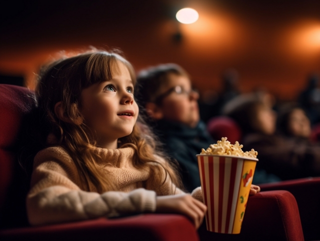 映画館の少女とポップコーン