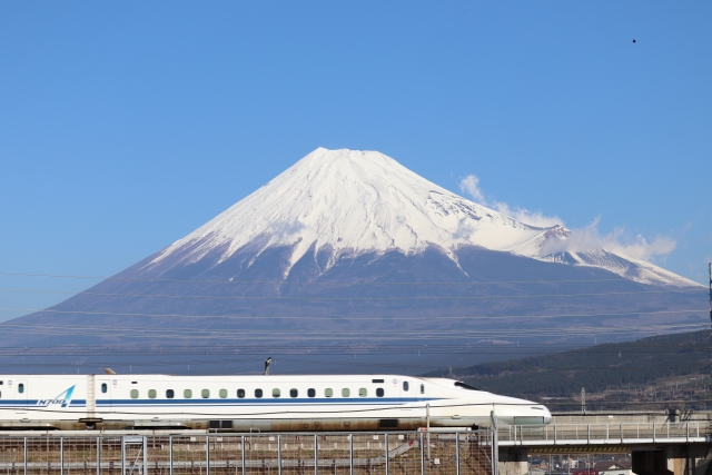 新幹線と富士山